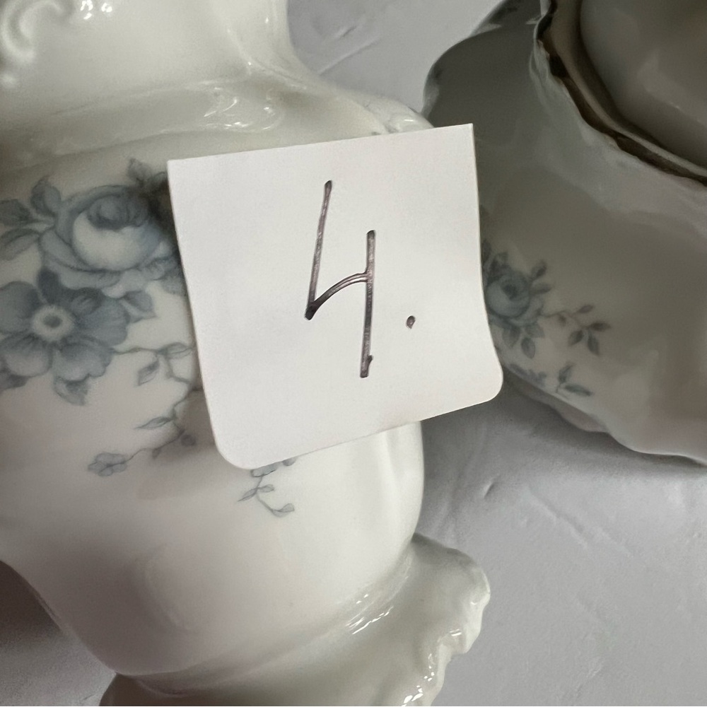 Johann Havilland Blue Garland Creamer and Sugar Bowl Set Bavaria Germany - Picture 2 of 14